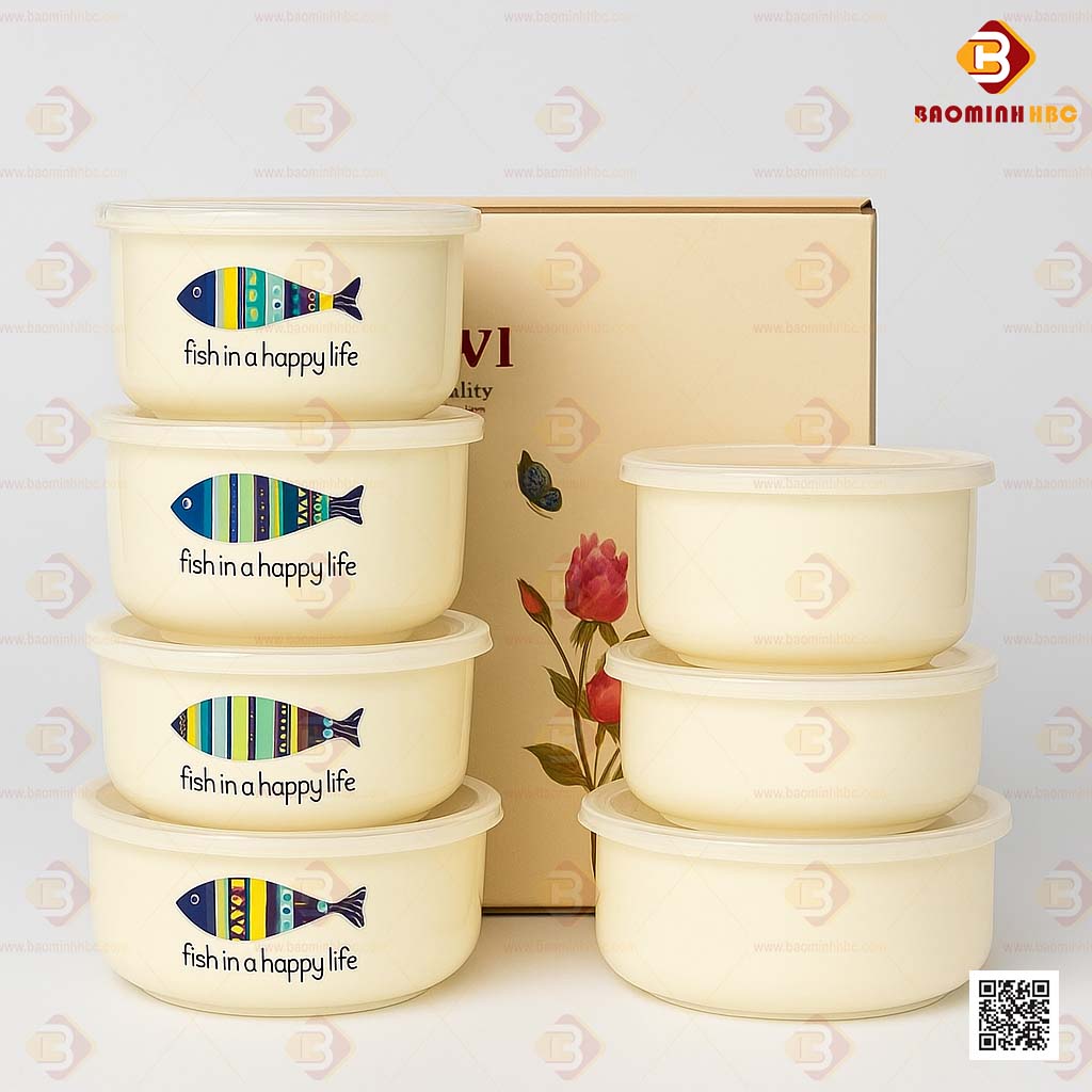 Bộ 4 tô sứ FISH IN A HAPPY LIFE 1 tô sứ