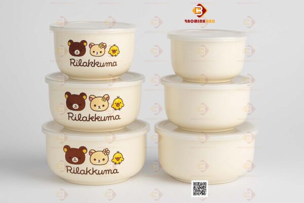 Bộ 3 tô sứ in hình Rilakkuma dễ thương 2 tô sứ