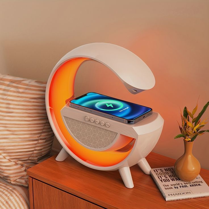 Đèn Ngủ Đa Năng Kèm Loa Bluetooth Và Sạc Không Dây 1 đèn ngủ đa năng kèm loa bluetooth và sạc không dây