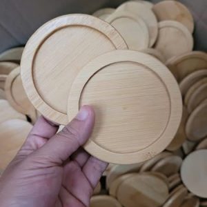 Lót Ly Tre Khắc Logo Thương Hiệu 3 ly lót tre
