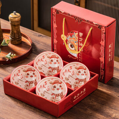 Bộ Chén Sứ In Hình Dễ Thương 6 bộ chén sứ