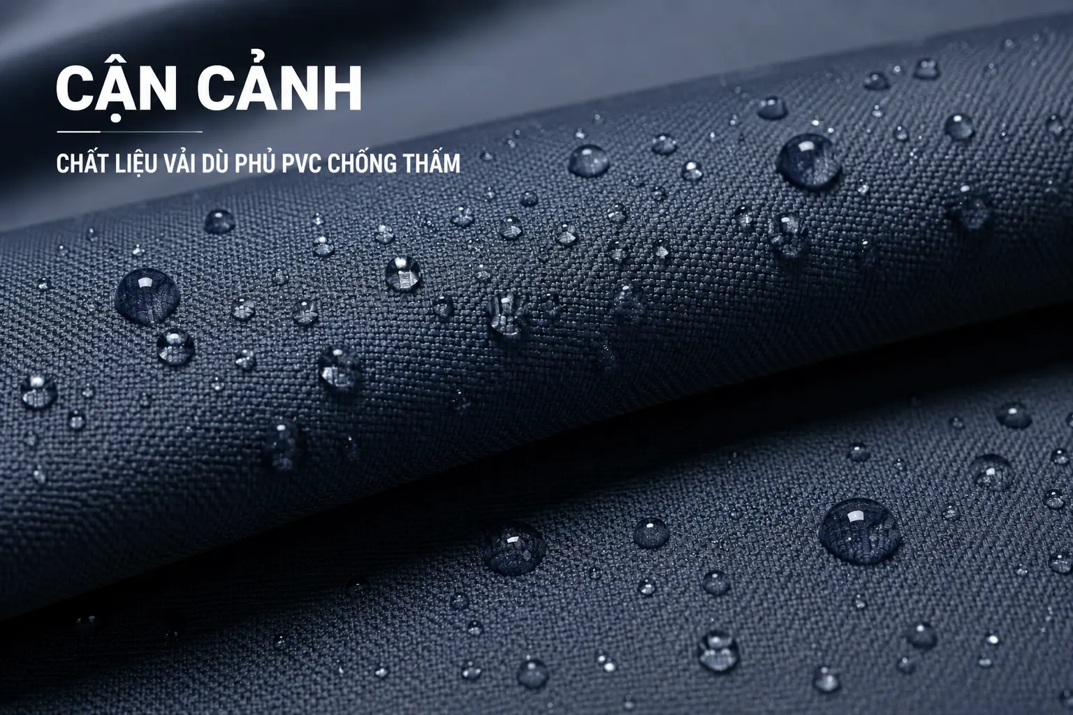 Áo Mưa Doanh Nghiệp In Logo 2 Cận cảnh chất liệu vải dù phủ PVC chống thấm