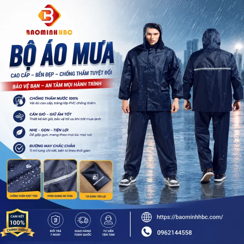Top Những Lý Do Nên Chọn Áo Mưa Doanh Nghiệp In Logo 1 Bộ áo mưa doanh nghiệp in logo Bảo Minh HBC