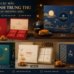 Các mẫu hộp bánh trung thu in logo thương hiệu.