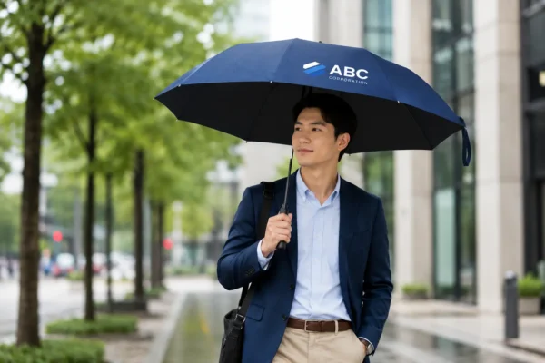 Khách hàng sử dụng ô dù gấp gọn ngoài trời