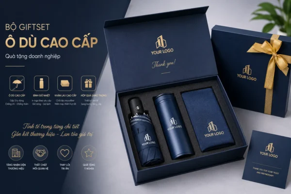 Bộ giftset ô dù quà tặng doanh nghiệp