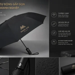 Ô cầm tay tự động gấp gọn in logo doanh nghiệp cao cấp